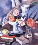 Samuel John Peploe Still Life Roses and Book oil on canvas